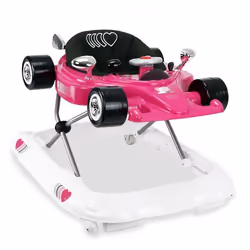 Trotteur Hamilton - Rose - ASALVO - Réglable en hauteur - Roues pivotantes - Plateau de jeux avec sons