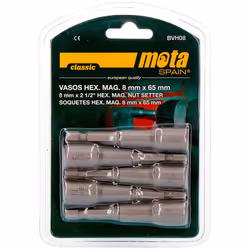 Jeu Douilles Hexagonales Magnétiques 8x65mm Bvh08 (5 Pièces - 1/4"" - 65mm 2 1/2"") Mota