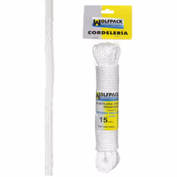 Corde tressée en plastique blanche. - Écheveau de 15 mètres. - Corde en plastique tressée avec âme. - Idéale pour étendoirs à ...