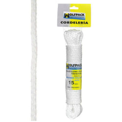 Corde tressée en plastique blanche (écheveau 15 m)
