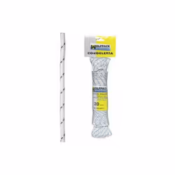 Corde en nylon haute ténacité blanc/bleu. -CONVIENT À UN USAGE DOMESTIQUE. IL NE DOIT PAS ÊTRE UTILISÉ NI POUR LE LEVAGE DE Q ...
