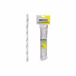 Corde en nylon haute ténacité blanc/bleu. -CONVIENT À UN USAGE DOMESTIQUE. IL NE DOIT PAS ÊTRE UTILISÉ NI POUR LE LEVAGE DE T ...
