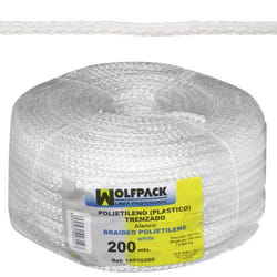 Corde tressée en plastique blanche (bobine 200 m)