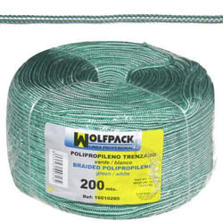 Corde Polypropylène Tressée Blanche/Verte (Bobine de 200 m.)