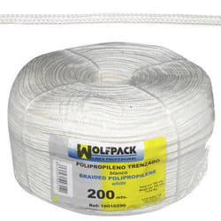 Corde tressée en polypropylène blanc (bobine de 200 m.)