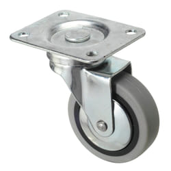 Wolfpack - Roue Industrielle Caoutchouc Gris Plaque 60 mm.