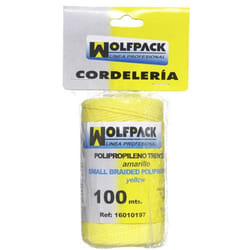 Corde tressée en polypropylène jaune (bobine de 100 mètres)