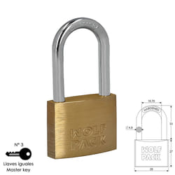 Cadenas à arc long en laiton s'entrouvrant 30 mm. n ° 3