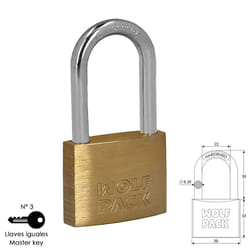 Cadenas à arc long en laiton s'entrouvrant 40 mm. n ° 3