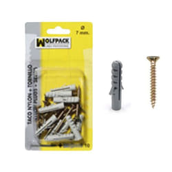 Cheville nylon + Boulon à vis 5 mm. (25 pièces)