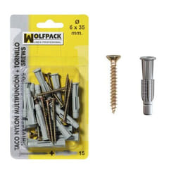 Cheville Multi-Action+Vis mu 6x35 mm. (15 pièces)