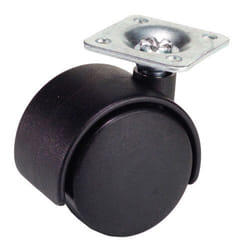 Roue Domestique Nylon Noir Plaque 40 mm.