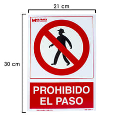 Panneau Interdit El Paso 30x21 cm.