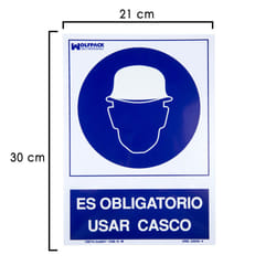 Wolfpack - Affiche obligatoire Porter un casque 30x21 cm.