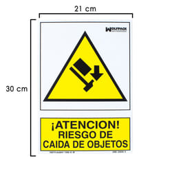 Wolfpack - 15050555�Panneau avec inscription � riesgo de caida de objetos�� (fran�ais non garanti), de 30�x 21�cm