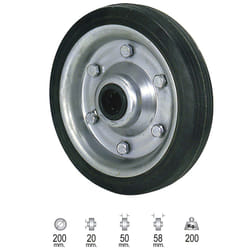 Wolfpack - Roue Industrielle Caoutchouc Noir Sans Axe 200 mm.