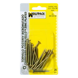 Boulon à vis Pozidriv bichromaté 6.0/22x 60 mm. (6 morceaux)