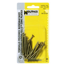 Boulon à vis Pozidriv bichromaté 3.0/18x 12 mm. (50 pièces)