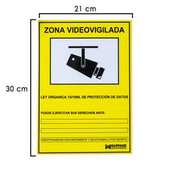 Affiche de la zone de vidéosurveillance 30x21 cm.