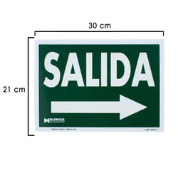 Enseigne Fluorescente Sortie Droite 21x30 cm.