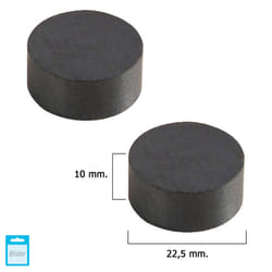 Aimant rond en ferrite Wolfpack 22,5x10 mm. (Blister 2 pièces)