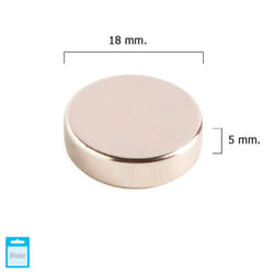 Aimant rond en néodyme Wolfpack 18x5 mm. (Blister 1 pièce)
