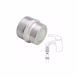 Atomiseur adaptateur Saturnia M24 x 3/4". - Adaptateur atomiseur. - Chromé. - Dimensions : M24 x 3/4".