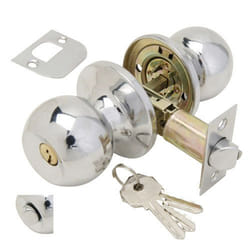 Bouton de porte Wolfpack avec clé avec condensation chromée pour entrée