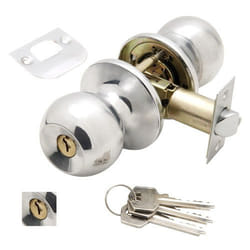Bouton de porte Wolfpack avec clé des deux côtés Chrome