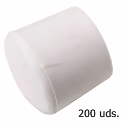 Embout extérieur rond en plastique. - Diamètre : 16 mm. - Embout extérieur souple. - Couleur blanche. - Sachet de 200 unités. ...