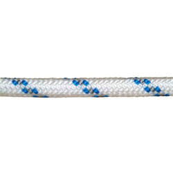 Corde tressée en polyester blanc/bleu 12 mm. Bobine 100 m.