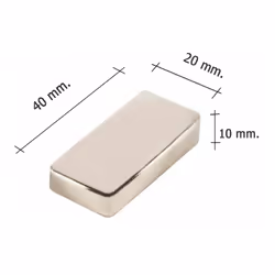 Aimant magnétique Wolfpack - Néodyme rectangulaire. - Dimensions : 40x20x10mm. - Blister 1 pièce. - Usage strictement domesti ...