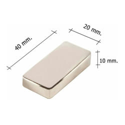 Wolfpack - Aimant Néodyme Rectangulaire 40x20x10 mm. (Blister 1 pièce)