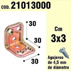 Cornière de support en bois 30 x 30 x 30 mm.