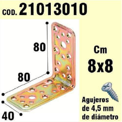 Cornière de support en bois 40x80x80 mm.