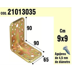 Cornière de support en bois 65x90x90 mm.