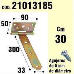 Support Pour Charnière Bois Bichromaté 300 mm.