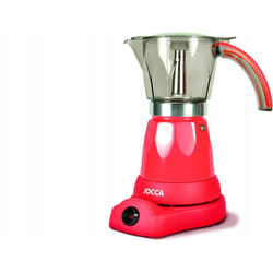 JOCCA 5449R machine à café manuelle Cafetière à moka Rouge, Acier inoxydable