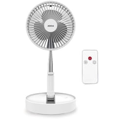 Jocca - Ventilateur Silencieux Sans fil à Batterie Rechargeable usb blanc Pliable & Pied Télescopique Télécommande Autonomie 24h