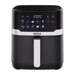 Découvrez la friteuse sans huile JOCCA 2718, avec une capacité de 6,5 L et une température réglable de 34 a 200°C. Profitez d ...