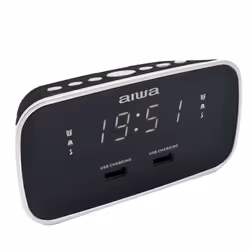 Aiwa CRU-19BK, Réveil numérique, Rectangle, Noir, 12h, FM, 87,5 - 108 MHz