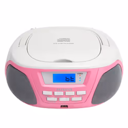 Aiwa BBTU-300PK Système stéréo portable Analogique et numérique 5 W AM, FM, MW Rose, Blanc Lecture de MP3