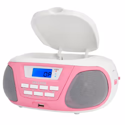 Aiwa BBTU-300PK Système stéréo portable Analogique et numérique 5 W AM, FM, MW Rose, Blanc Lecture de MP3 - Vue supplémentaire 5