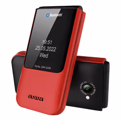 Aiwa FP-24RD, Clapet, Double SIM, 6,1 cm (2.4"), 0,3 MP, 800 mAh, Noir, Rouge