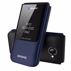 Aiwa FP-24BL, Clapet, Double SIM, 6,1 cm (2.4"), 0,3 MP, Bluetooth, Noir, Bleu