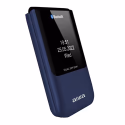 Aiwa FP-24BL téléphone portable Noir, Bleu Téléphone numérique