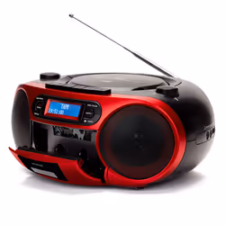 Aiwa BBTC-660DAB/RD Système stéréo portable Numérique 4 W DAB+, FM Noir, Rouge Lecture de MP3