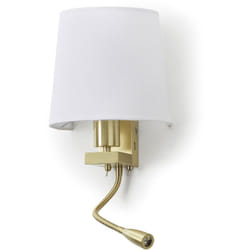 EXO - Applique lecteur tilt firenze 2X on-off E27 60W+LED smd 3W 240lm CRI80 3000K Or mat