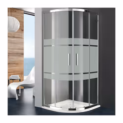 Pomme de douche avec profilés en aluminium chromé poli Étanchéité maximale Hauteur 195 cm Verre fixe de 8 mm et verre couliss ...