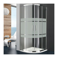 Paroi de douche prestige semi-circulaire 80x80 - Verre: Frost Rayon Standard - Cotes 76,5-79